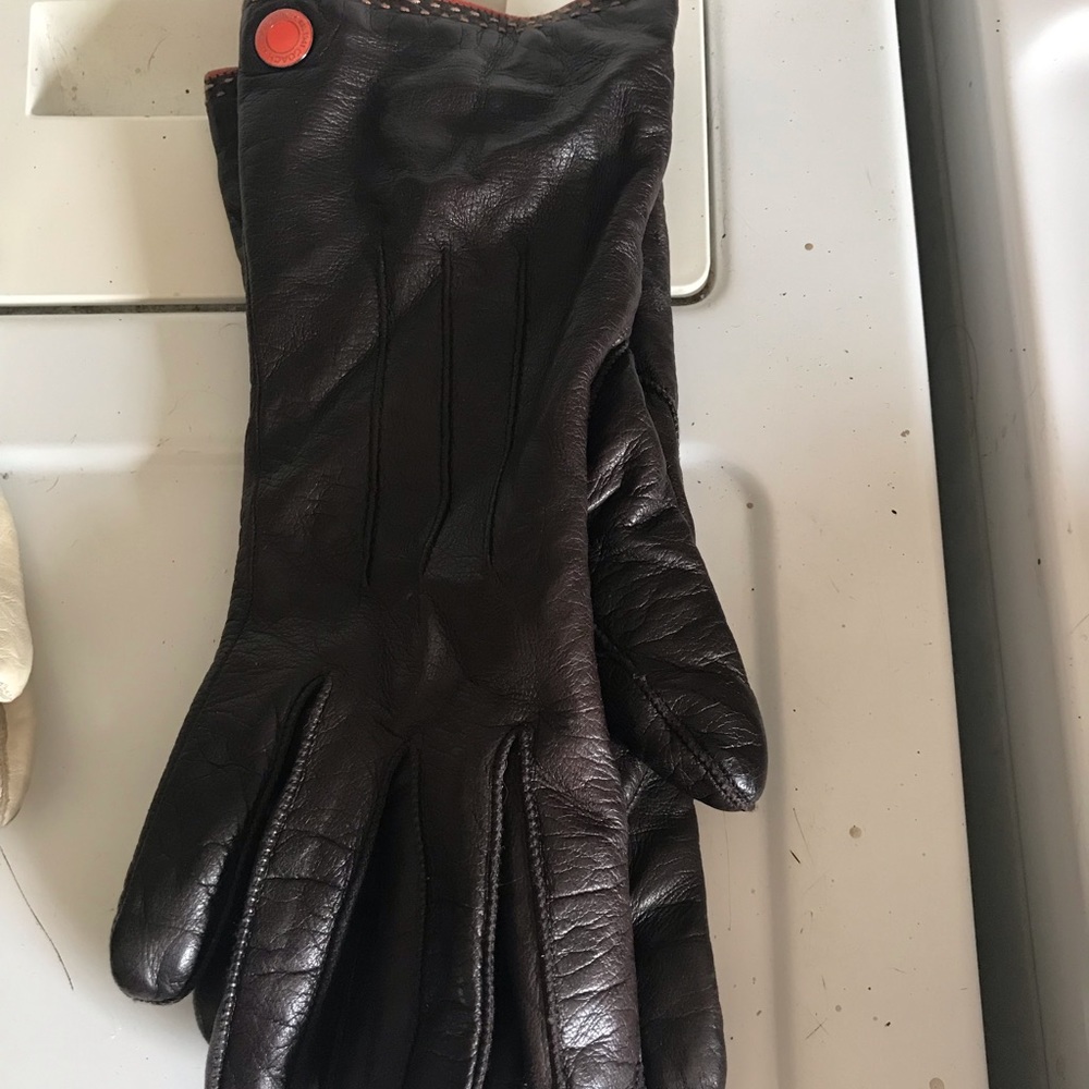 Coach leather brown gloves size 7